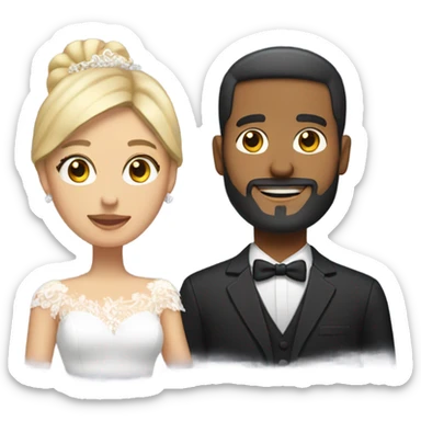 Puerto rican beard short hair with blonde girl getting married  sticker