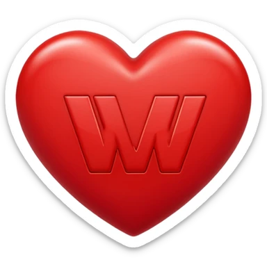 letters, M + V in a heart  sticker