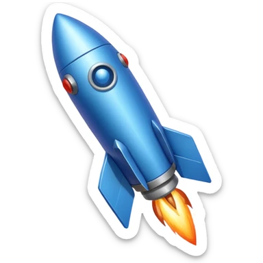 rocket emoji with blue color scheme, Slack style sticker
