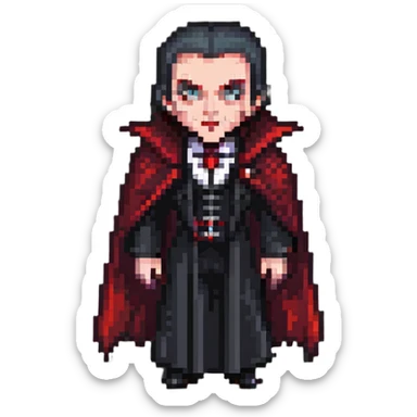 Classic Dracula vampire with widow's peak sticker