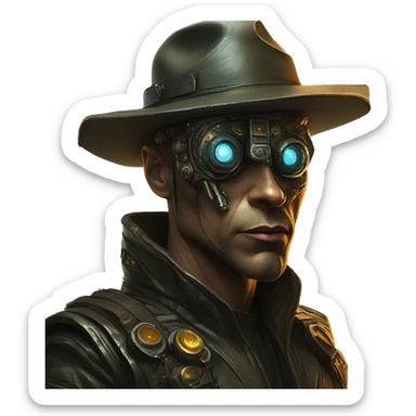 Solarpunk Doom guy in bladerunner style, oil paint, epic eyes, intricate lips, exquisite pose, beautiful, desirable, logical sticker