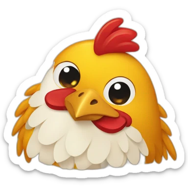 Pollo arriba de un pollo sticker