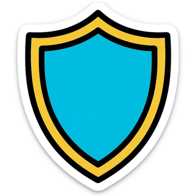 shield icon, color outline style, modern look sticker