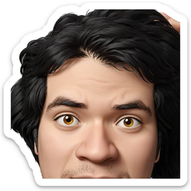 male portrait with black hair sticker