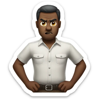 Angry hands on hips  sticker