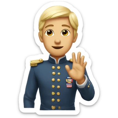 saluting with heart eyes sticker