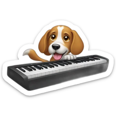 dog banging away at keyboard sticker