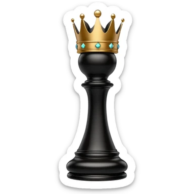 black queen chess piece, tall, slender, ornate crown sticker