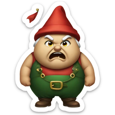 Angry Lutin obese  sticker