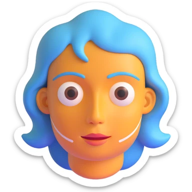 peaceful face with energy waves sticker