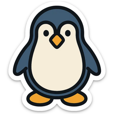 color outline icon of a penguin sticker
