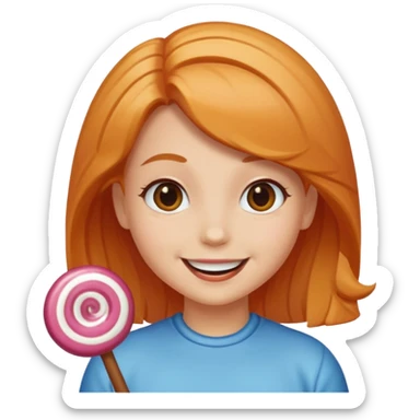 single personified candy treat with single hair color  sticker