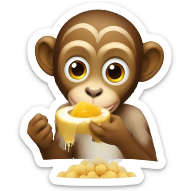 monkey eating pani puri sticker