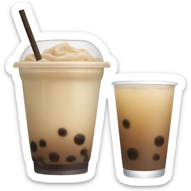 Beige boba drink sticker