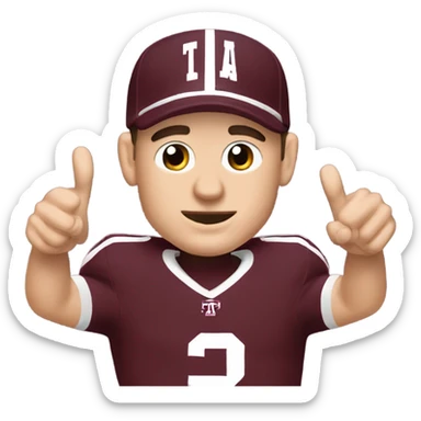 Johnny manziel in a Texas a&m maroon uniform holding up one thumb  sticker