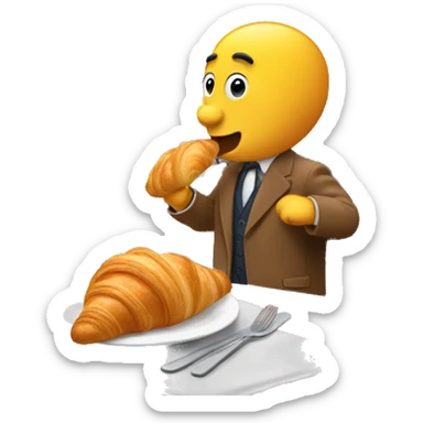 tour eiffel comiendo croissant sticker