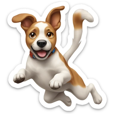 Dog jumping on 2 legs sticker