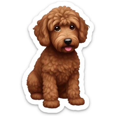 Brown mini ausiedoodle sticker