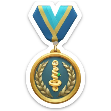 medal consist metorite and snake sticker
