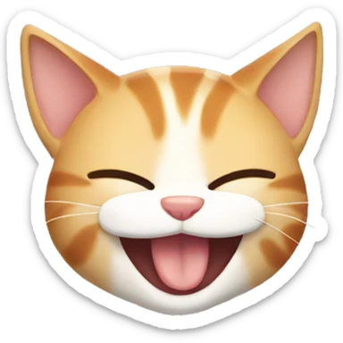Cat laughing cute  sticker