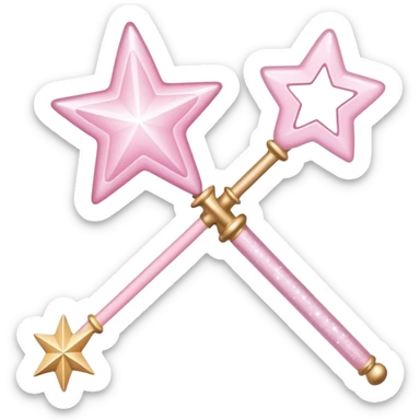 pale pink and white magic wand with star sticker