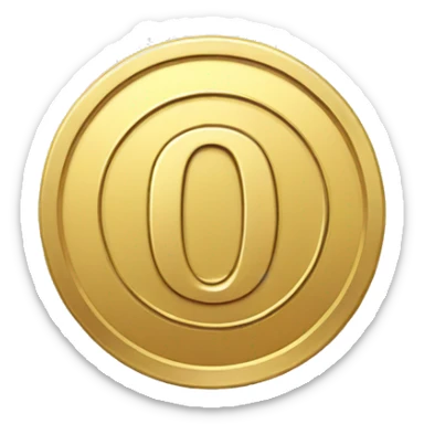 Small gold coin with "0" label in center sticker