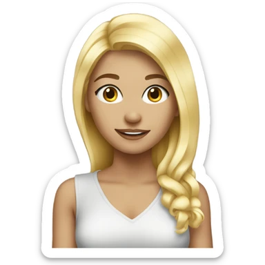 Beautiful blonde girl sticker