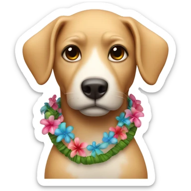 Sea life wearing Hawaiian flower necklace sticker