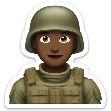 Soldier in olive green camo with light pink bow on helmet sticker