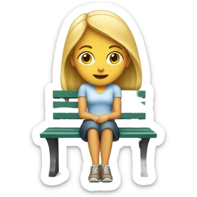 Blond woman waiting on a bench sticker