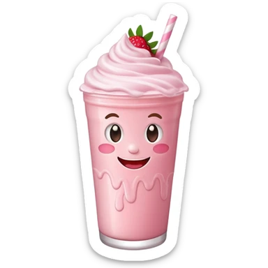 milkshake with a face sticker
