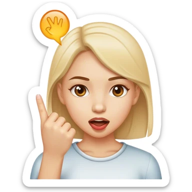 girl biting her pointer finger  sticker