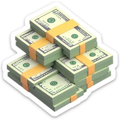 cash money, dollar bills, money stack sticker