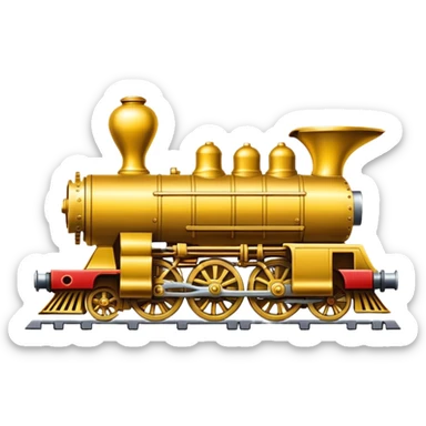 Golden locomotive pawn  sticker