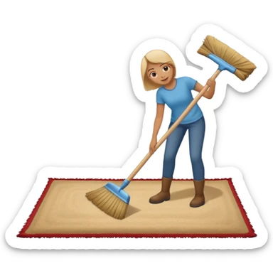 Lifting up a rug and sweeping  stuff under to hide things sticker