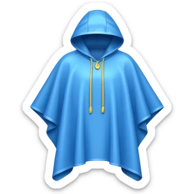 rain poncho blue sticker
