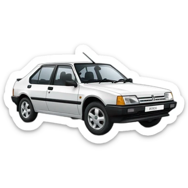 white peugeot 309 sticker