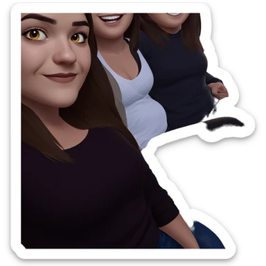 girls smiling under lamp sticker