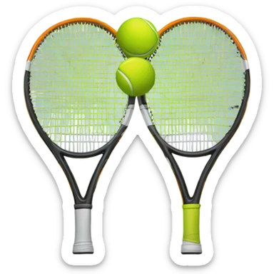Two tennis racquets kissing sticker