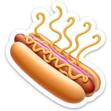 pink hot dog flying spaghetti  sticker