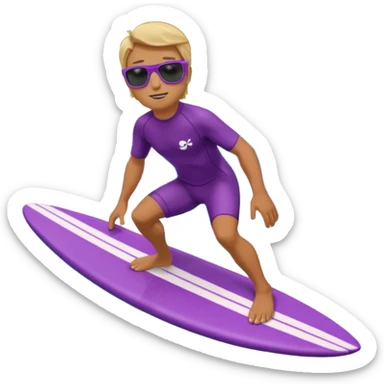 glitter surfer purple surf in wave ocean cian sticker