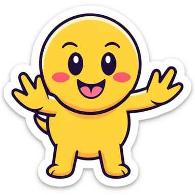 emoji with tongue sticking out with hands to the side sticker
