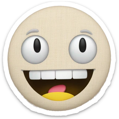 smiley face with stitched mouth and crossed out eyes sticker