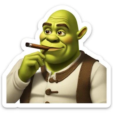 Shrek smoking a cigar  sticker