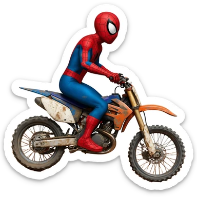 spiderman riding dirtbike sticker