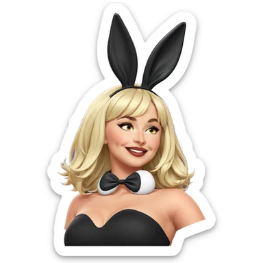 blonde girl with rabbit ears sticker