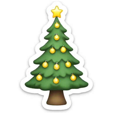 Sage green christmas tree with christmas chain lights without decorations sticker