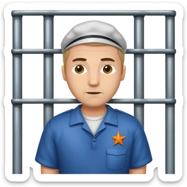man in jail sticker