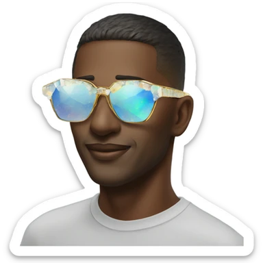 opal Crystal gemstone sunglasses sticker