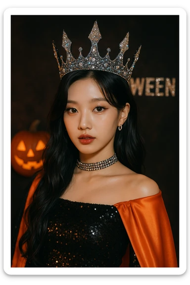 halloween kpop idol crown, sparkly and trendy sticker